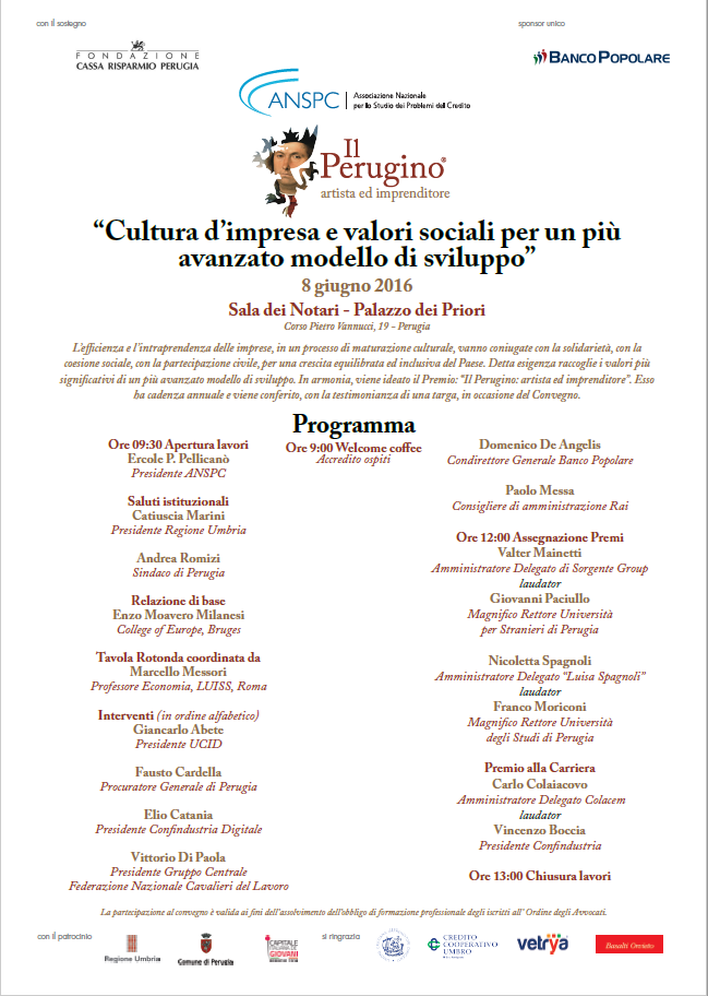 Cultura d’impresa, a Perugia il convegno e il premio agli imprenditori “artisti”
