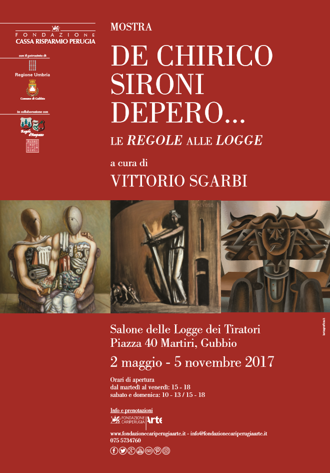 “DE CHIRICO, SIRONI, DEPERO….LE REGOLE ALLE LOGGE”, a Gubbio in mostra la Collezione Rimoldi